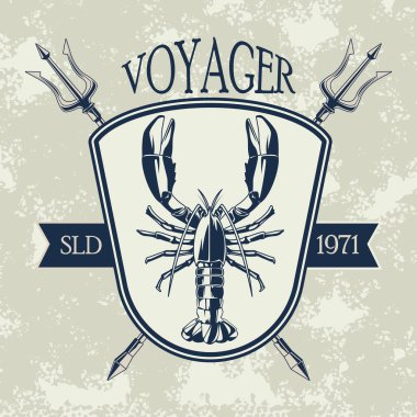 Istakoz gri klasik amblemi.