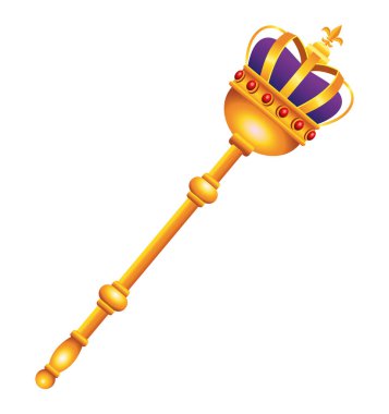 scepter queen golden accessory icon clipart