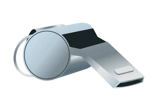 Arbitre sifflet équipement icône isolée — Image vectorielle