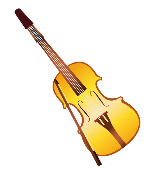 Violín instrumento musical aislado icono — Vector de stock