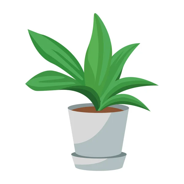 Houseplant in ceramic pot nature icon — Stock Vector