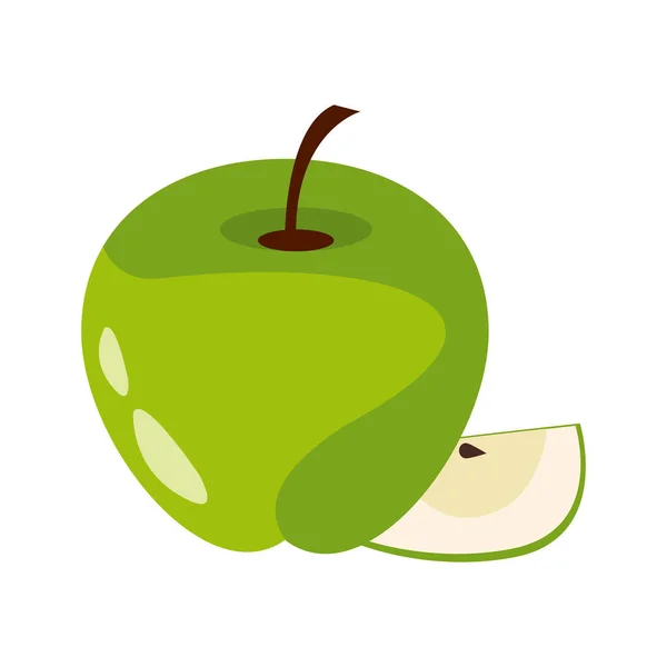 Groene appel vers fruit icoon — Stockvector