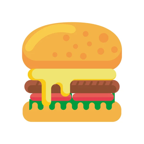 Hamburger gyorsétterem sziluett stílusú ikon — Stock Vector