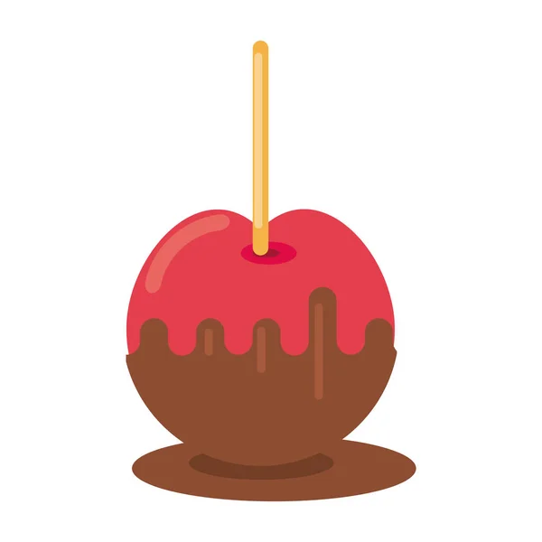 Mere cu caramel street food icon — Vector de stoc