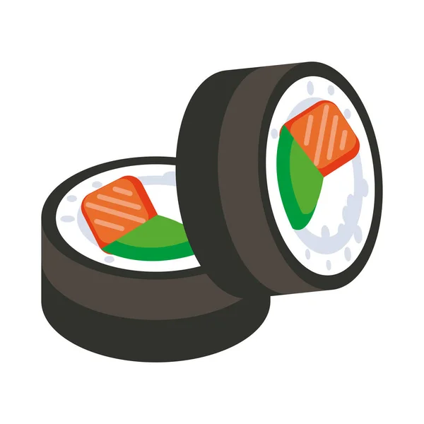 Delicious sushi silhouette style icon — Stock Vector