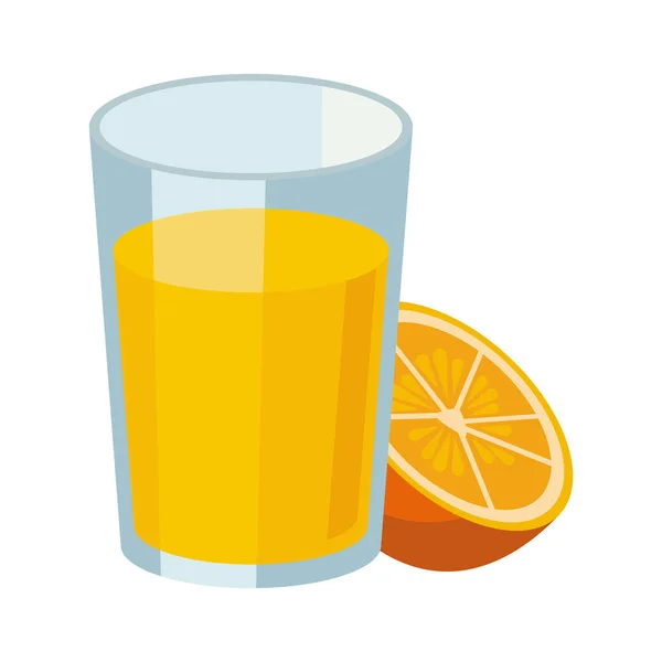 Orange juice fruit drink icon — Stock Vector