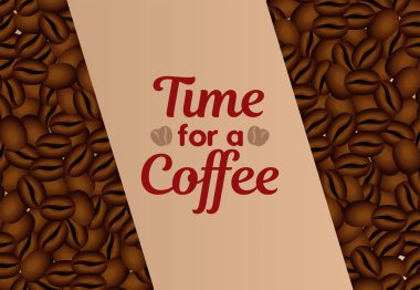 Tahıl çerçeveli kahve harfleri zamanı.