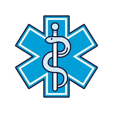 Çapraz sağlık simgesinde caduceus tıbbi sembolü