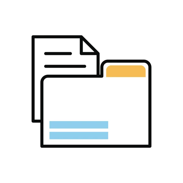 Folder z papierową linią dokumentów i ikoną stylu wypełnienia — Wektor stockowy