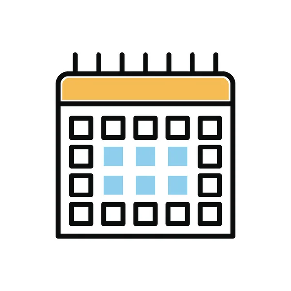 Строка даты и значок стиля заполнения календаря — стоковый вектор