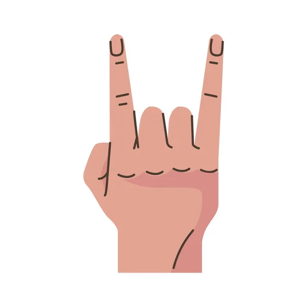 Hand menschliches Rock and Roll Symbol-Symbol-Symbol — Stockvektor