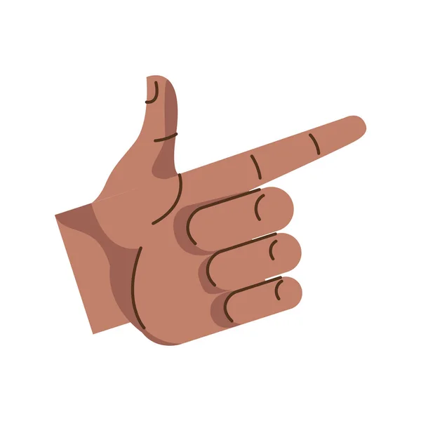Afro hand human gun symbol gesture icon — Stock Vector