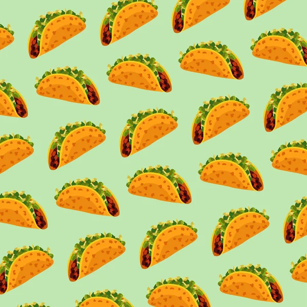 Mexikói élelmiszer étterem plakát taco minta — Stock Vector
