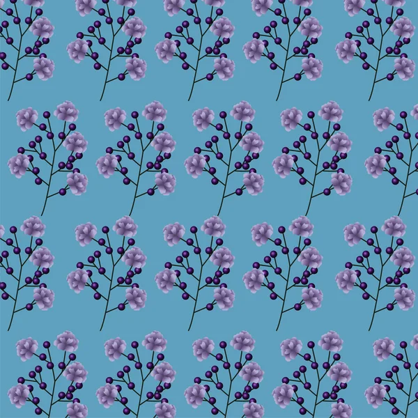 Branches avec motif fleurs arrière-plan — Image vectorielle