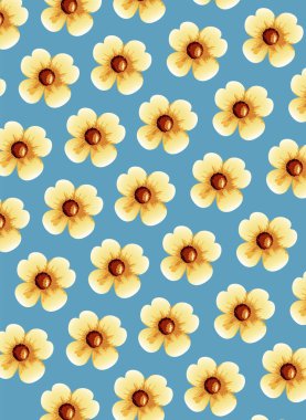 sevimli sarı çiçek desenli arkaplan