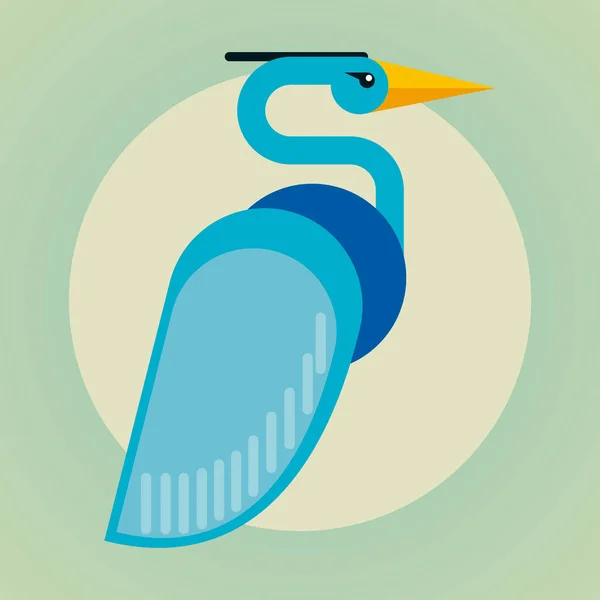 Wild heron bird animal exotic character — Stock Vector