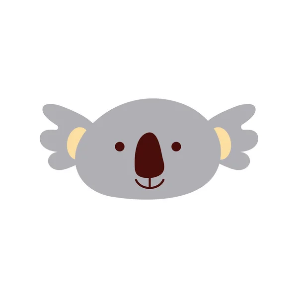 Χαριτωμένο κοάλα μικρό ζώο κεφάλι χαρακτήρα — Διανυσματικό Αρχείο