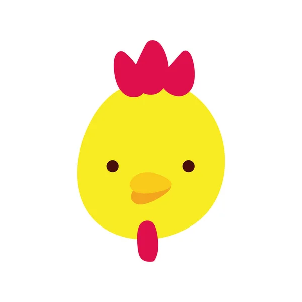 Niedliche kleine Huhn Tier Kopf Charakter — Stockvektor