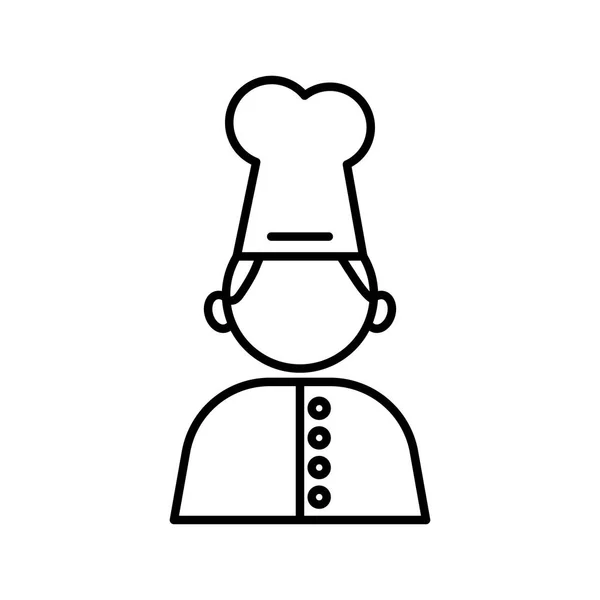 Beroep chef-kok werknemer avatar lijn stijl pictogram — Stockvector