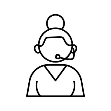 mesleki resepsiyonist işçi avatar çizgisi biçimi simgesi