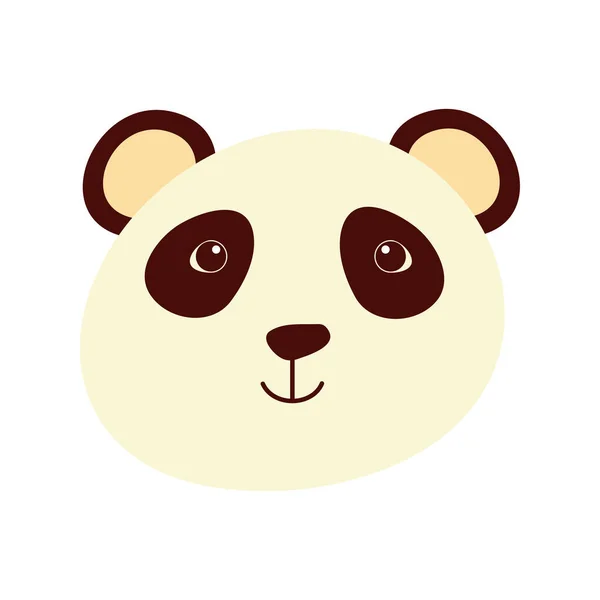 Lindo oso panda pequeño animal cabeza carácter — Archivo Imágenes Vectoriales