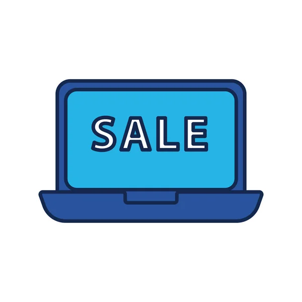 Laptop s ikonou ve stylu prodeje — Stockový vektor