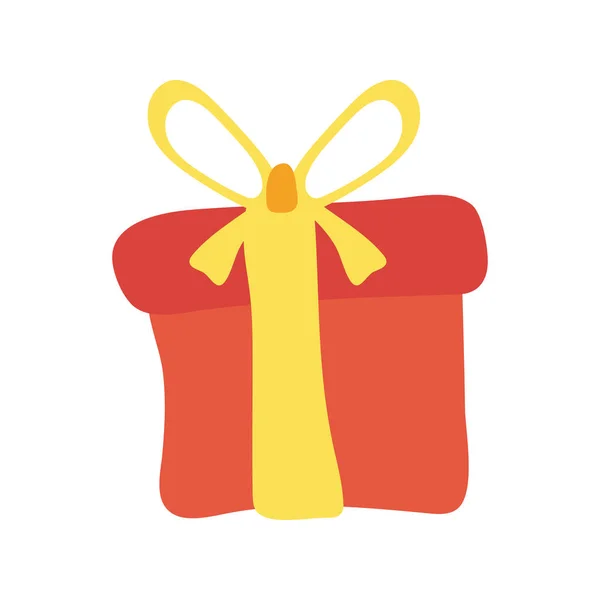 Happy birthday gift celebration flat style icon — Stockový vektor