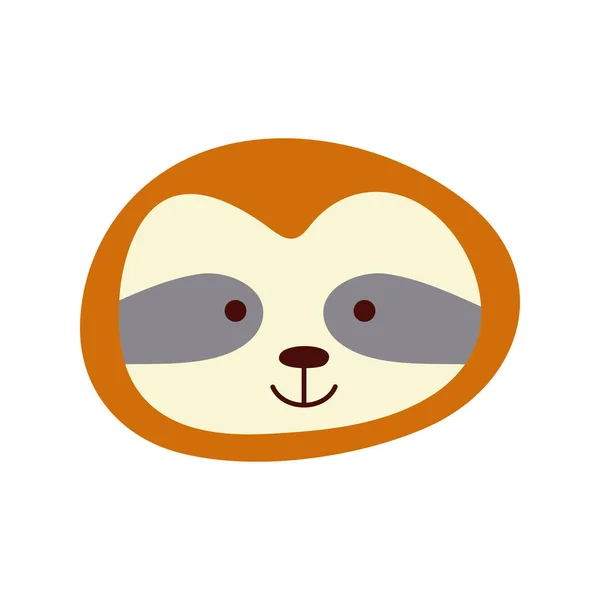 Cute sloth little animal head character — Stock Vector