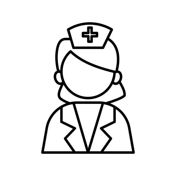 Профессиональная медсестра аватар стиль линии — стоковый вектор
