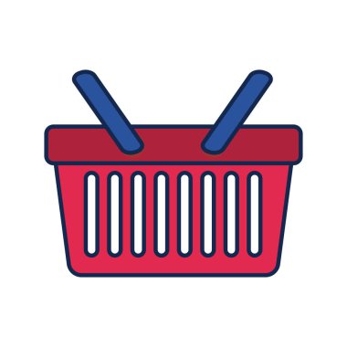 Alışveriş sepeti düz stil simgesi