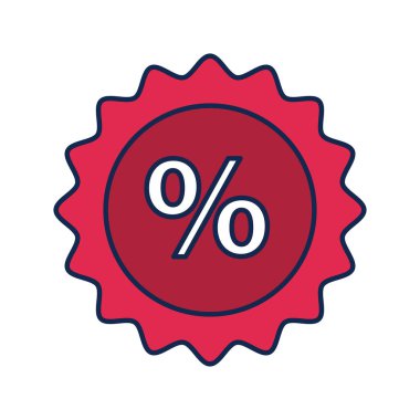 Yüzde sembolü düz biçim simgesi ile mühürle