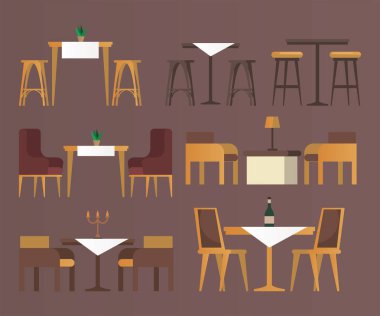 Bar ve restoran paket simgeleri