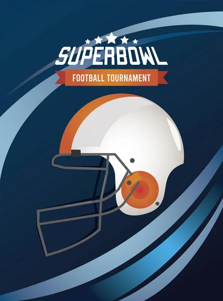 Superbowl Championship Schriftzug im Poster mit Helm — Stockvektor