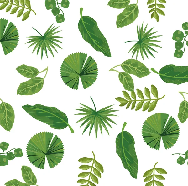 Hojas plantas naturaleza patrón fondo — Vector de stock