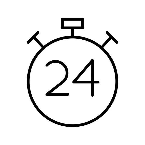 24番ラインスタイルのアイコンとクロノメータータイマーカウンター — ストックベクタ