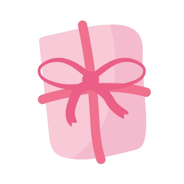 Regalo caja regalo color rosa icono — Vector de stock