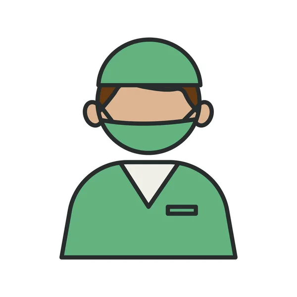 Profession surgeon worker avatar fill style icon — Stock Vector