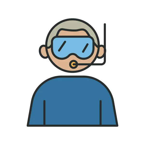 Beroep duiker werknemer avatar vullen stijl pictogram — Stockvector