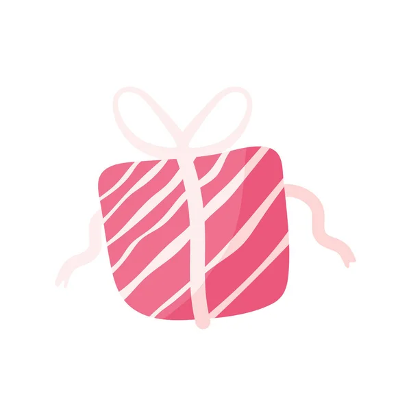 礼品盒礼物颜色为粉色和缎带 — 图库矢量图片