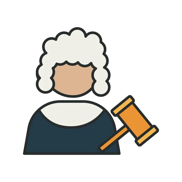 Profese soudce pracovník avatar výplň styl ikona — Stockový vektor
