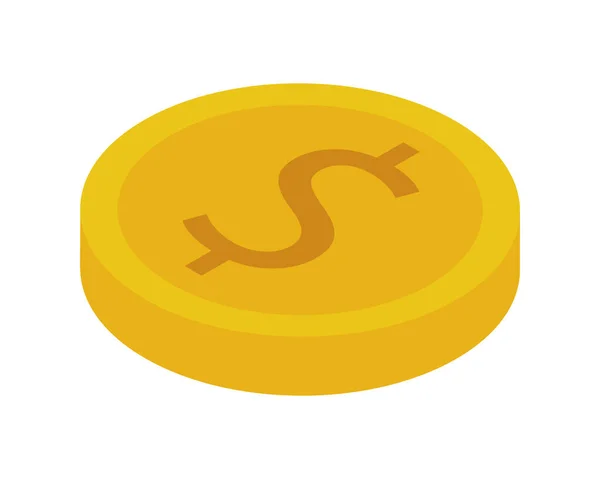 Munt geld dollar financieel pictogram — Stockvector