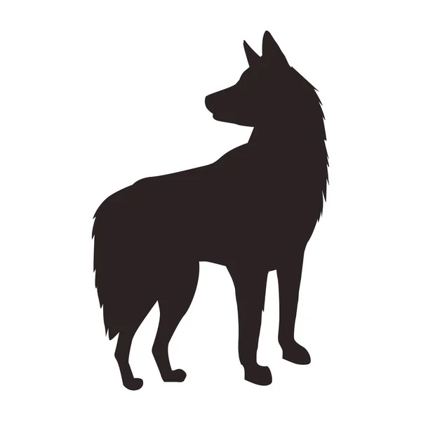 Mascotte de chien mignon animal de compagnie silhouette — Image vectorielle