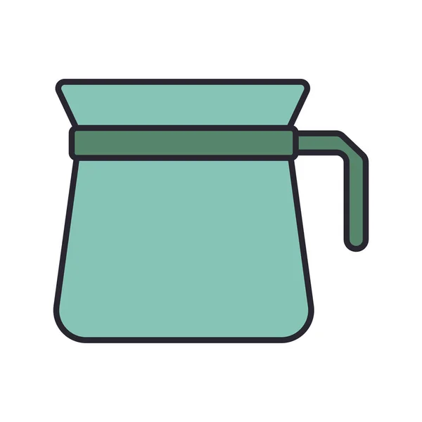 Edény teáskanna konyhai eszköz izolált ikon — Stock Vector