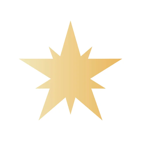 Icono de la decoración estrella de oro de Navidad — Vector de stock
