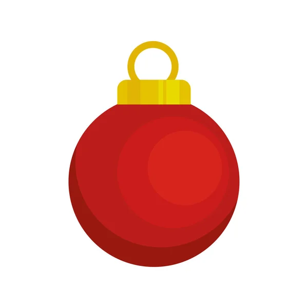 Joyeux joyeux Noël boule rouge pendaison icône décorative — Image vectorielle