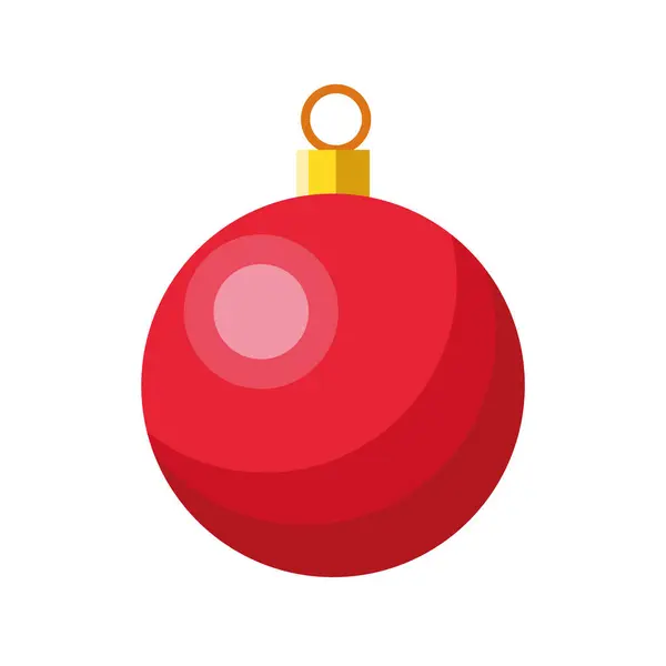 Frohe Weihnachten Ballfarbe rot hängend — Stockvektor