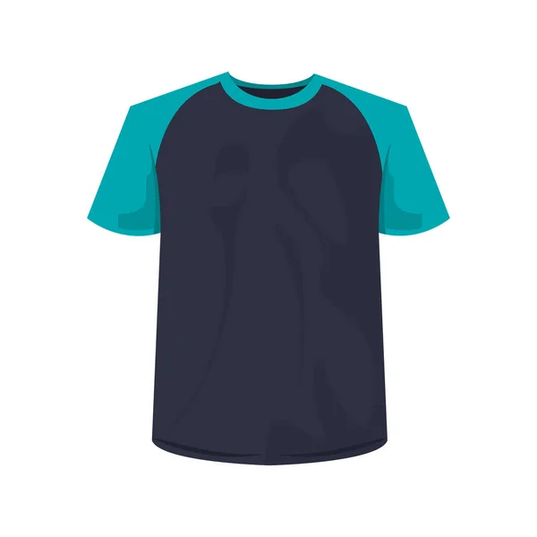 Camisa de algodón ropa negro y azul colores icono — Vector de stock