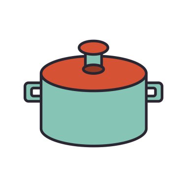 pot mutfak gereçleri satırı ve renk biçimi simgesi