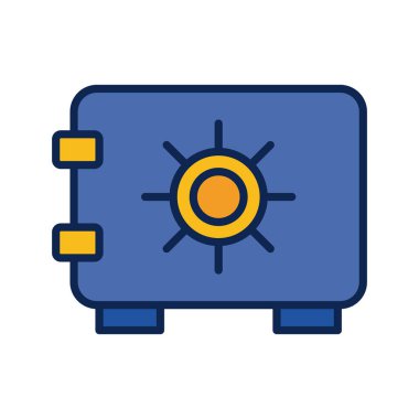 Güvenli kutu bankası düz biçim simgesi