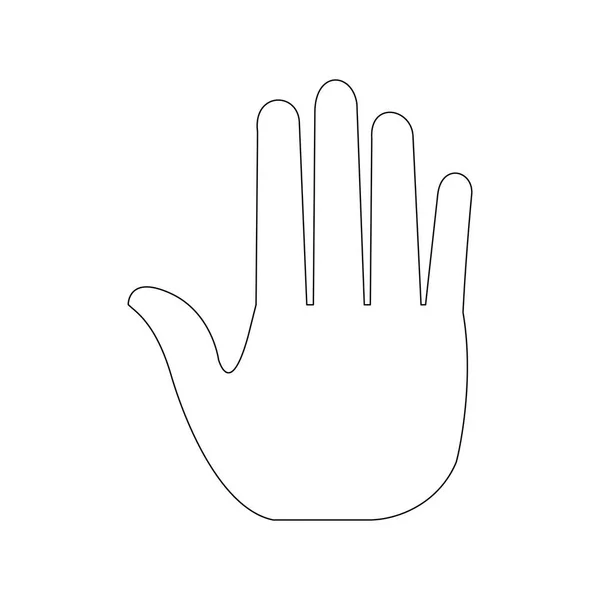 Рука людини вгору піктограма стилю стоп-лінії — стоковий вектор